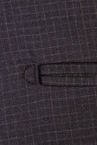 Koyu Kahve Regular Fit Kareli Klasik Kumaş Pantolon