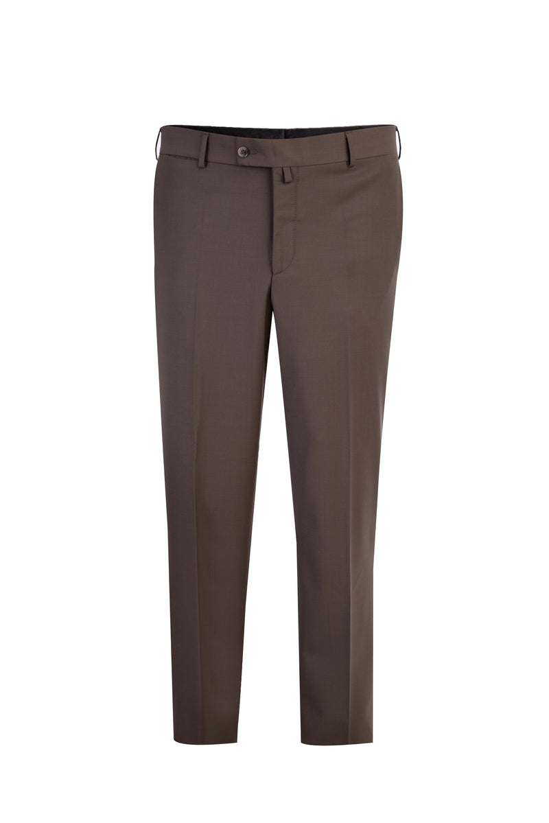 Kahve Regular Fit Yünlü Klasik Kumaş Pantolon