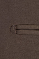 Kahve Relaxed Fit Rahat Kesim Yünlü Klasik Kumaş Pantolon