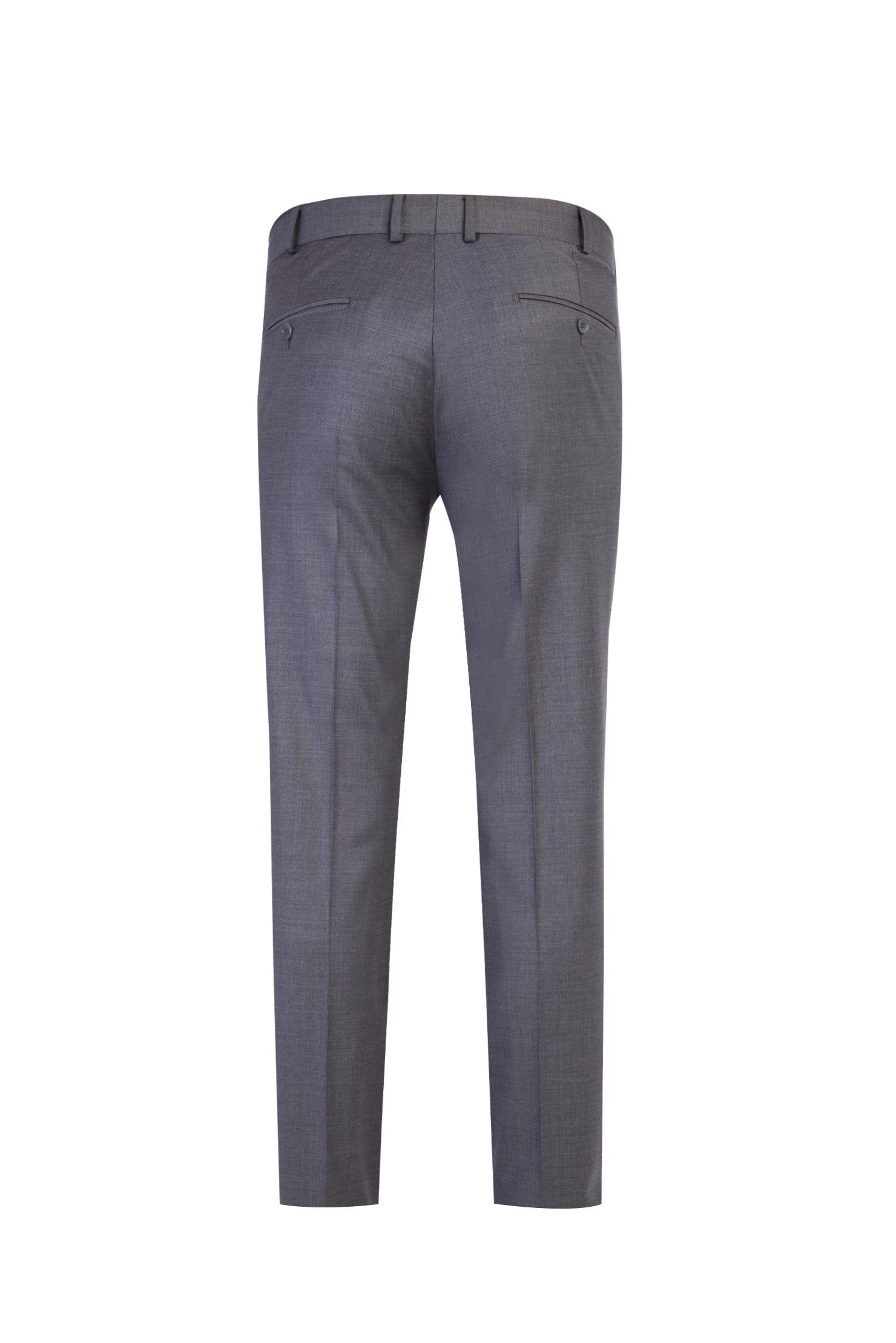 Orta Füme Slim Fit Dar Kesim Yünlü Klasik Kumaş Pantolon