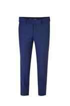 Koyu Mavi Slim Fit Dar Kesim Yünlü Klasik Kumaş Pantolon