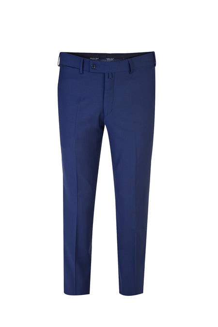 Koyu Mavi Slim Fit Dar Kesim Yünlü Klasik Kumaş Pantolon