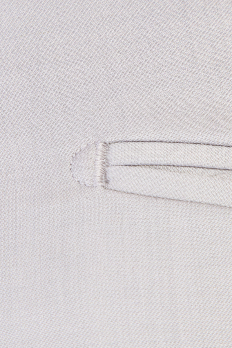 Açık Gri Slim Fit Dar Kesim Yünlü Klasik Kumaş Pantolon