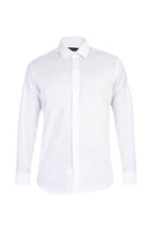 Beyaz Uzun Kol Manşetli Slim Fit Dar Kesim Pamuk Gömlek