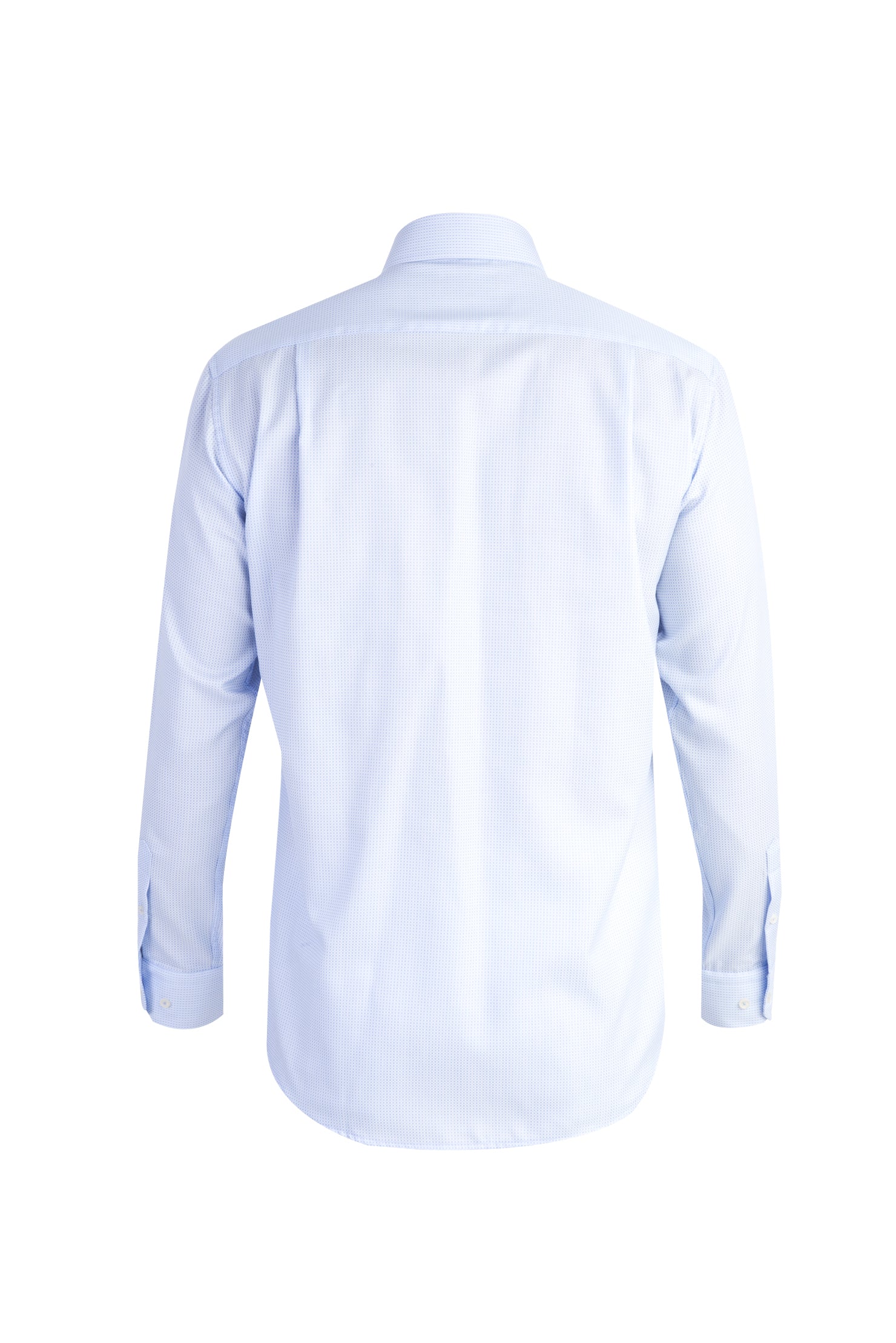 Açık Mavi Uzun Kol Desenli Klasik Pamuk Gömlek