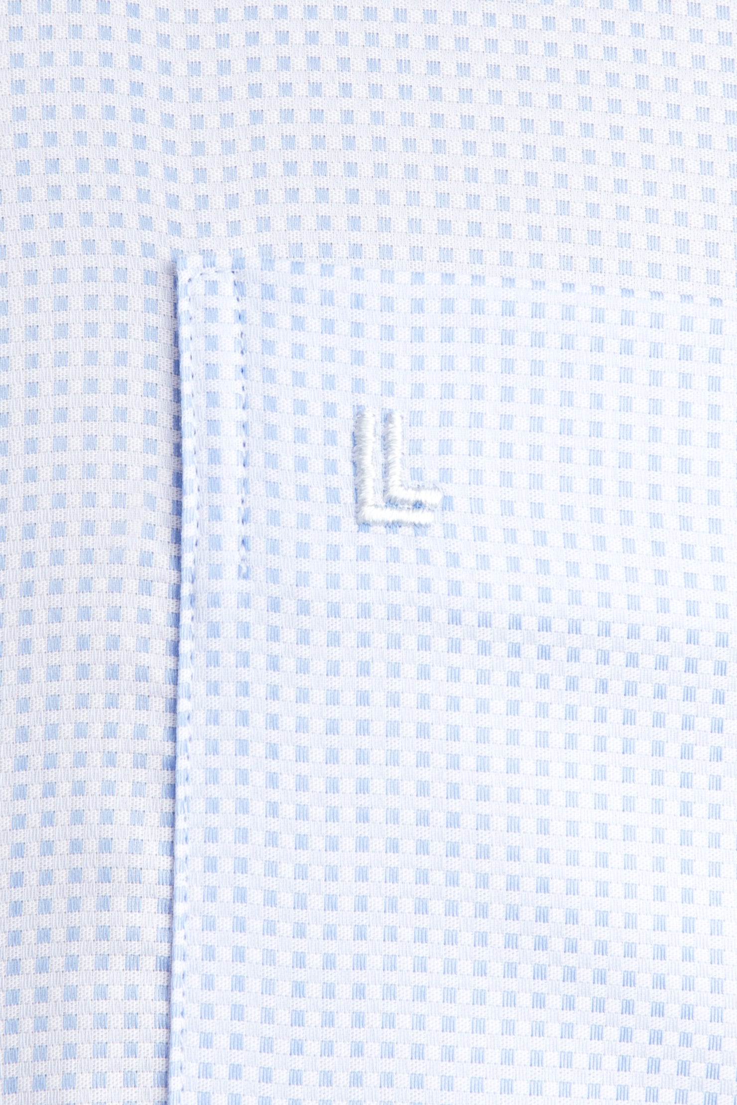 Açık Mavi Uzun Kol Desenli Klasik Pamuk Gömlek