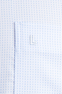 Açık Mavi Uzun Kol Desenli Klasik Pamuk Gömlek