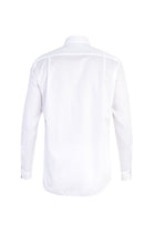 Beyaz Uzun Kol Desenli Klasik Pamuk Gömlek