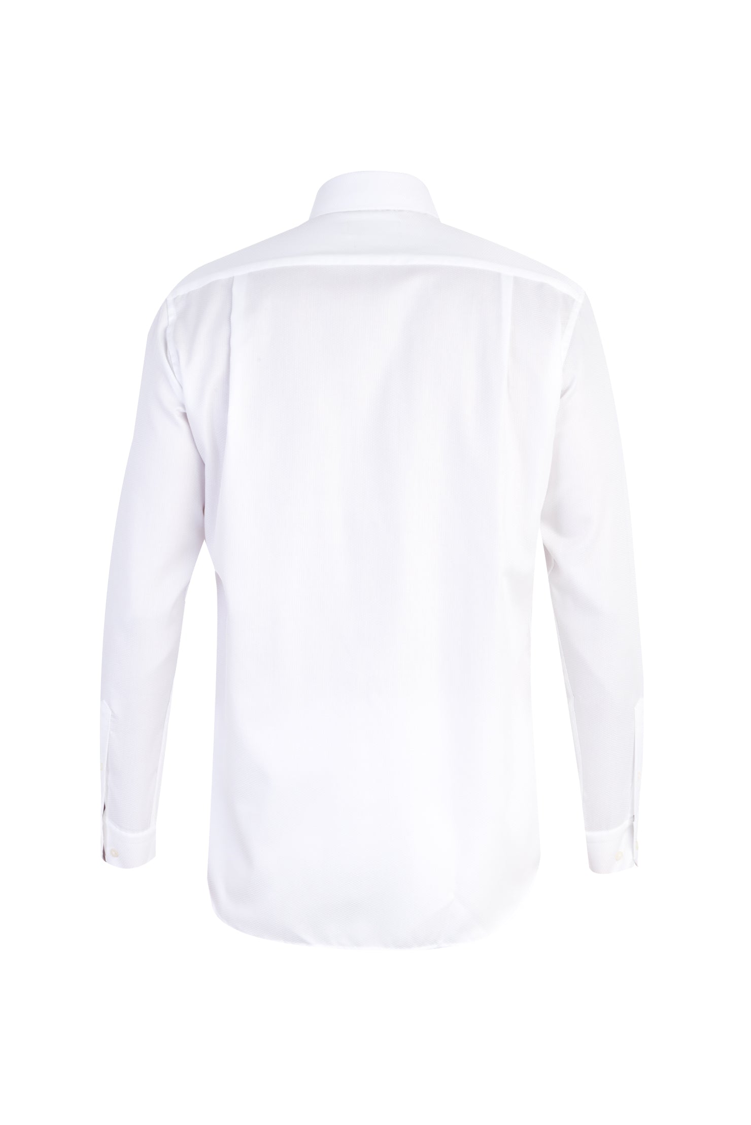 Beyaz Uzun Kol Desenli Klasik Pamuk Gömlek