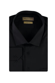 Siyah Uzun Kol Easy Care Slim Fit Dar Kesim Pamuk Gömlek