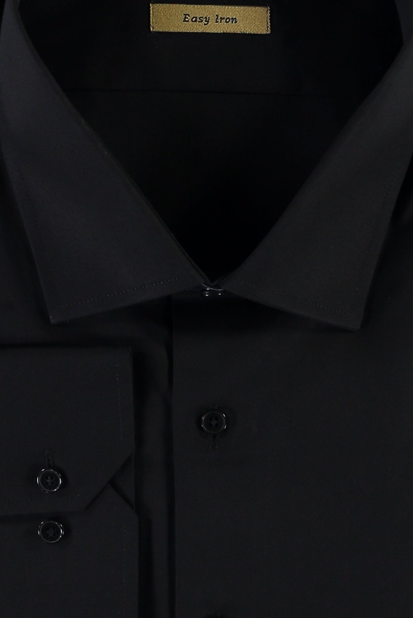 Siyah Uzun Kol Easy Care Slim Fit Dar Kesim Pamuk Gömlek