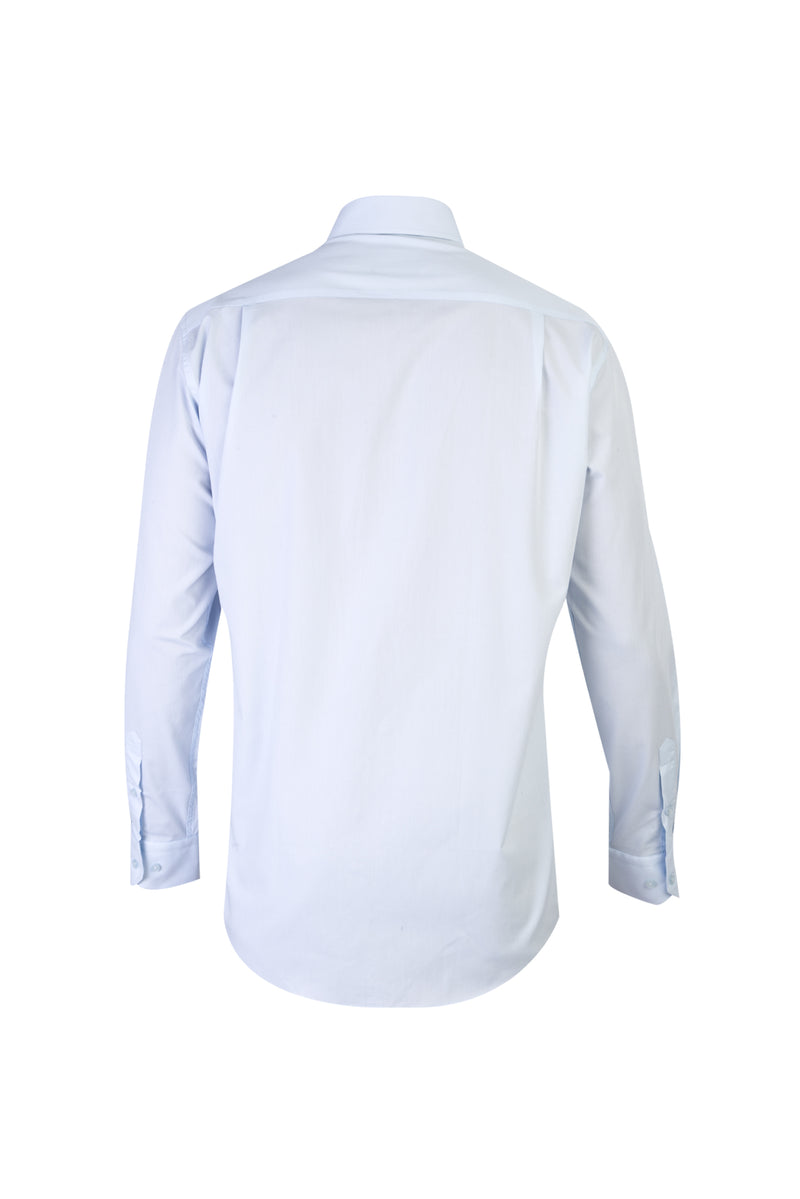 Açık Mavi Uzun Kol Easy Care Slim Fit Dar Kesim Pamuk Gömlek