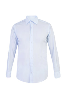 Açık Mavi Uzun Kol Kolay Ütülenebilir Klasik Pamuk Gömlek