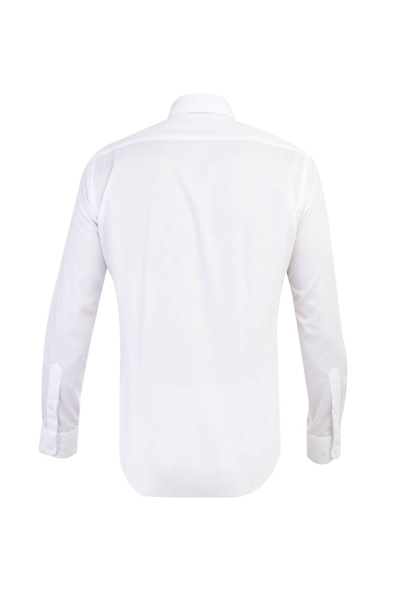 Beyaz Uzun Kol Kolay Ütülenebilir Klasik Pamuk Gömlek