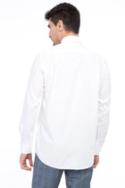 Beyaz Uzun Kol Bambu Klasik Gömlek