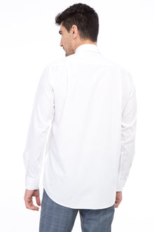 Beyaz Uzun Kol Bambu Klasik Gömlek