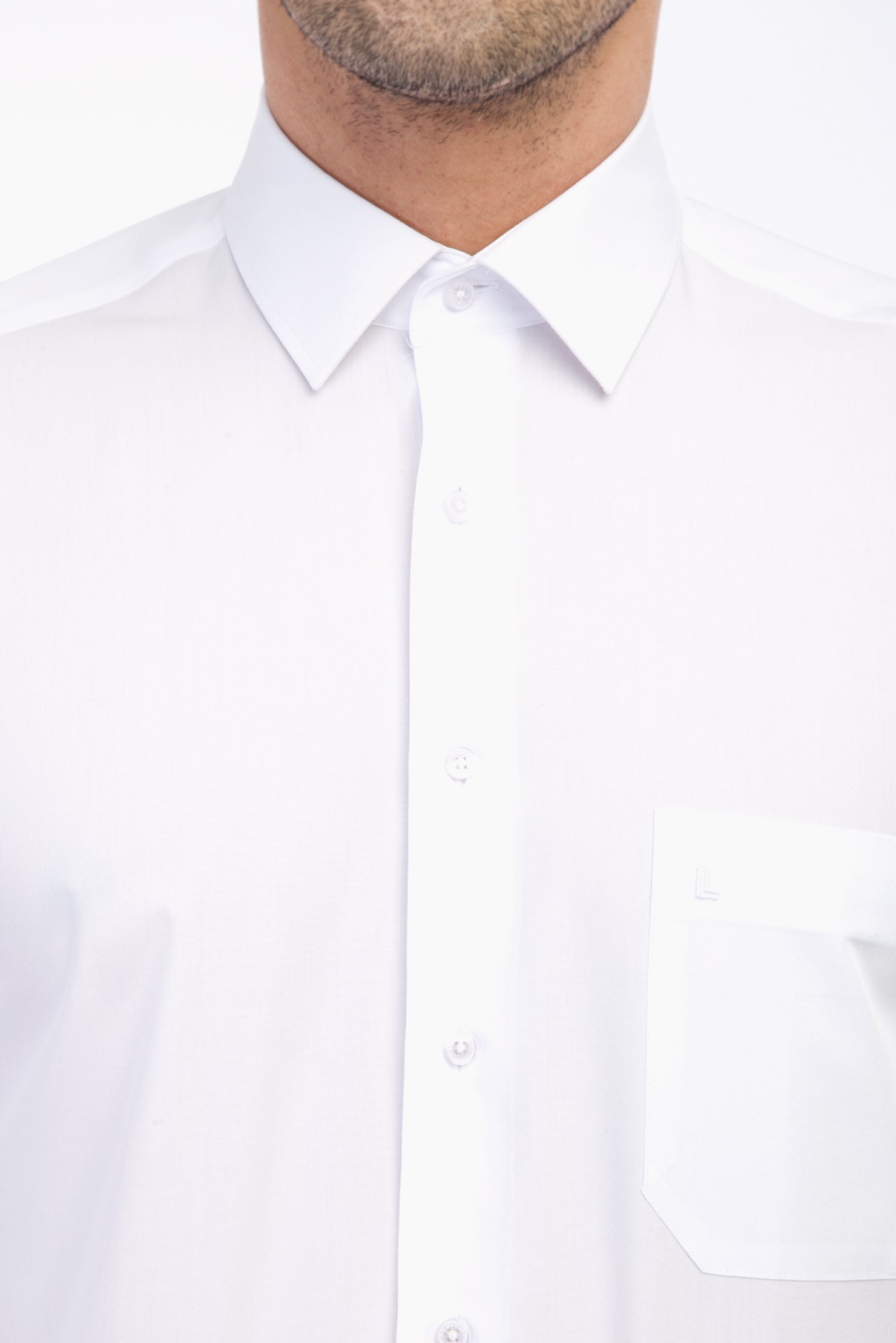 Beyaz Uzun Kol Bambu Klasik Gömlek