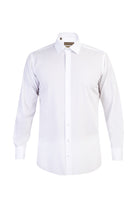 Beyaz Uzun Kol Kolay Ütülenir Manşetli Klasik Pamuk Gömlek