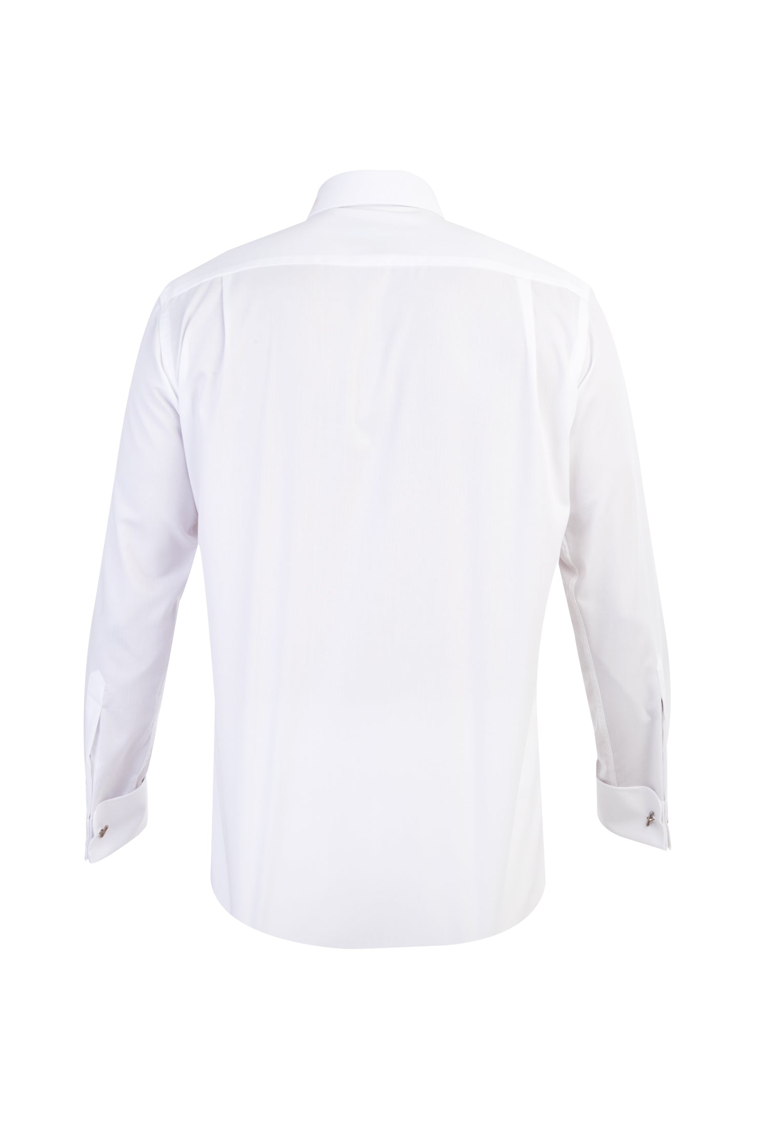 Beyaz Uzun Kol Kolay Ütülenir Manşetli Klasik Pamuk Gömlek