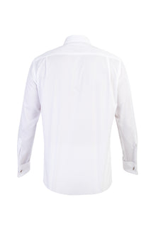 Beyaz Uzun Kol Kolay Ütülenir Manşetli Klasik Pamuk Gömlek
