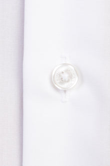 Beyaz Uzun Kol Kolay Ütülenir Manşetli Klasik Pamuk Gömlek