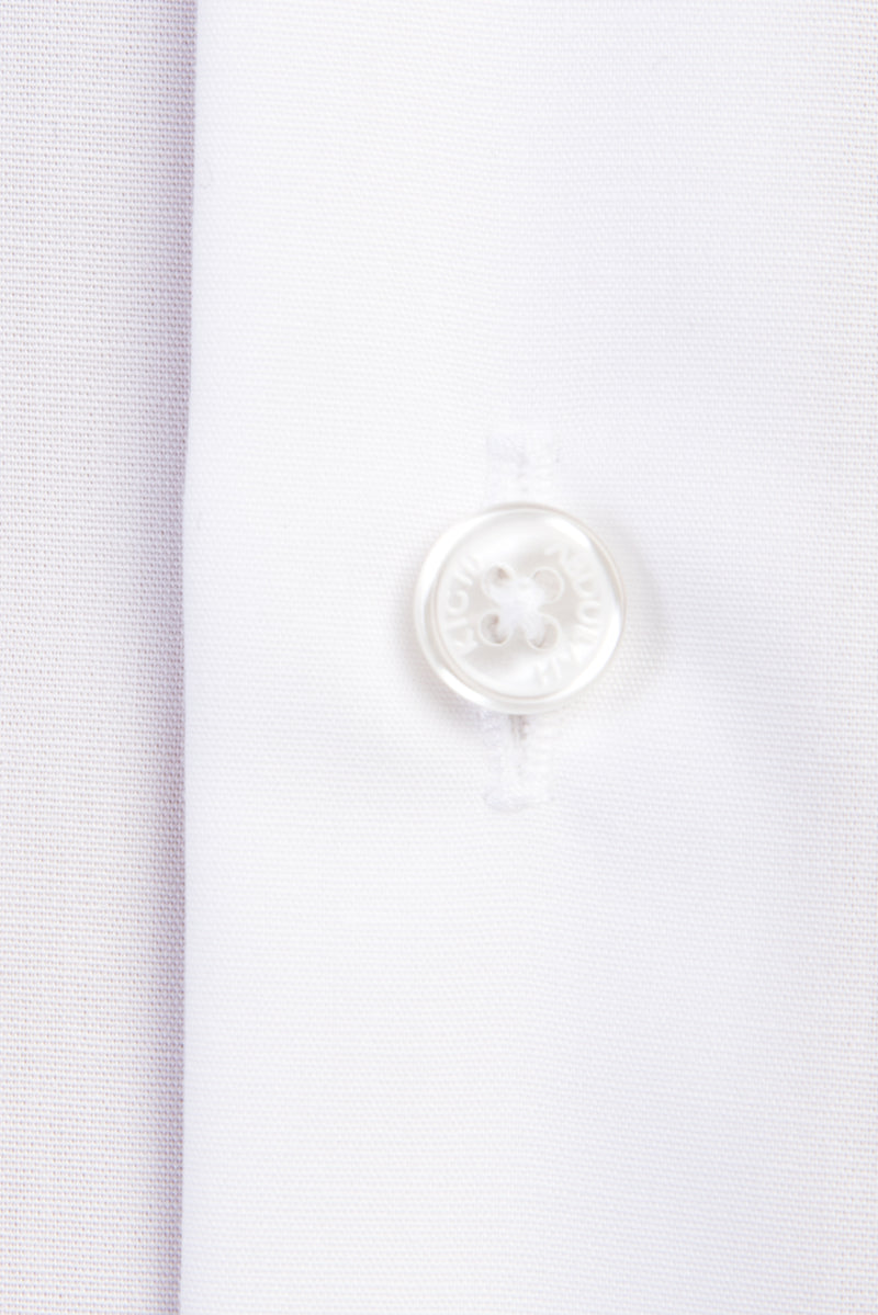 Beyaz Uzun Kol Kolay Ütülenir Manşetli Klasik Pamuk Gömlek