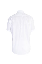 Beyaz Kısa Kol Desenli Klasik Pamuk Gömlek