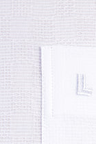 Beyaz Kısa Kol Desenli Klasik Pamuk Gömlek