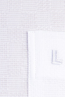 Beyaz Kısa Kol Desenli Klasik Pamuk Gömlek