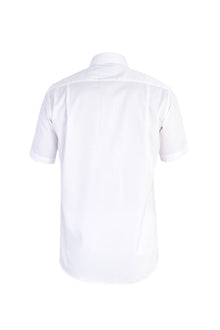 Beyaz Kısa Kol Regular Fit Desenli Pamuk Gömlek