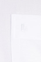 Beyaz Kısa Kol Regular Fit Desenli Pamuk Gömlek