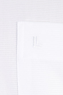 Beyaz Kısa Kol Regular Fit Desenli Pamuk Gömlek