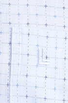 Açık Mavi Kısa Kol Ekose Klasik Pamuk Gömlek