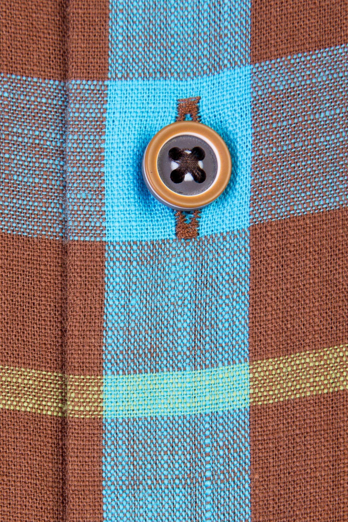 Kahve Kısa Kol Ekose Pamuk Gömlek