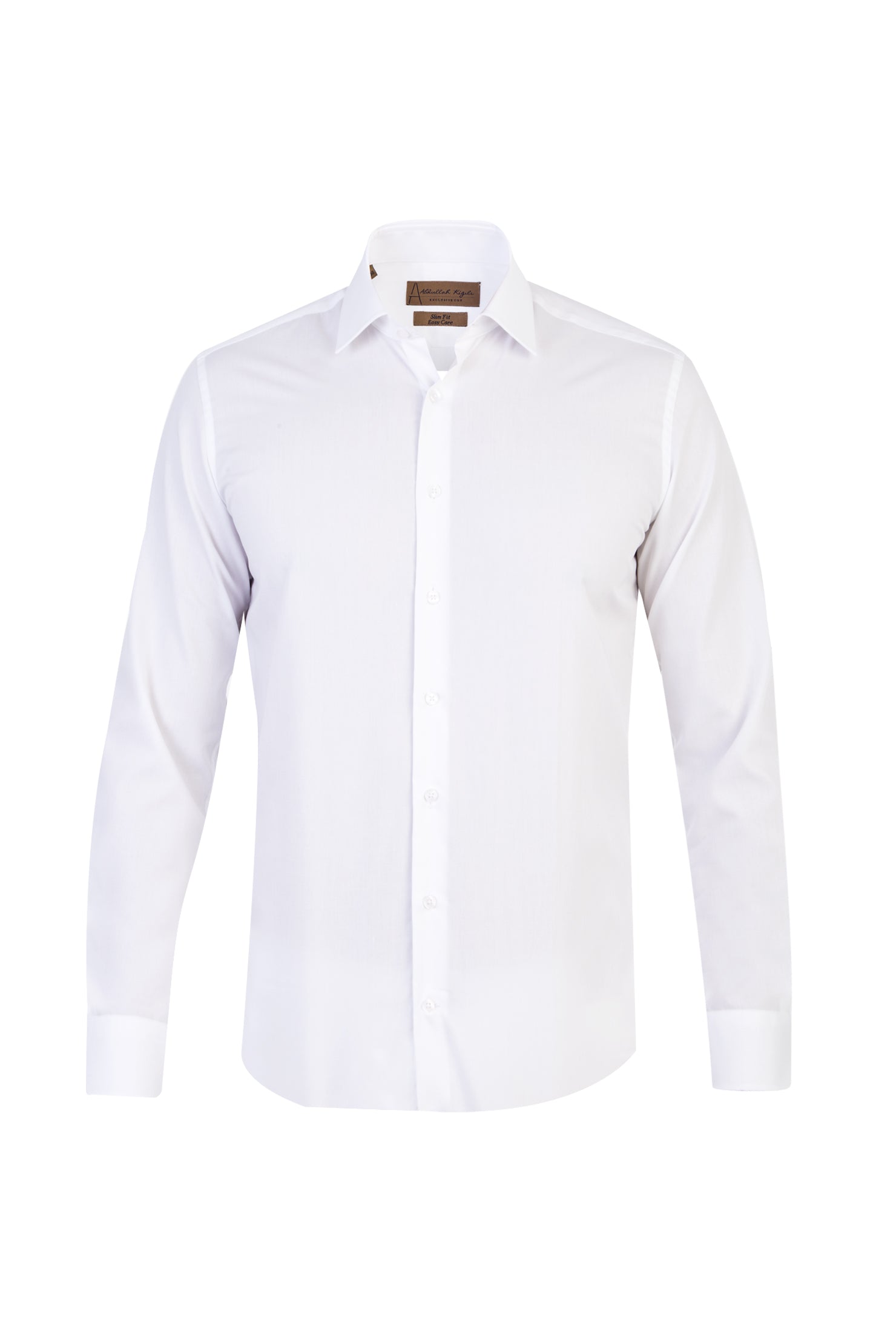 Beyaz Uzun Kol Easy Care Slim Fit Dar Kesim Pamuk Gömlek