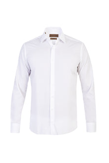 Beyaz Uzun Kol Easy Care Slim Fit Dar Kesim Pamuk Gömlek