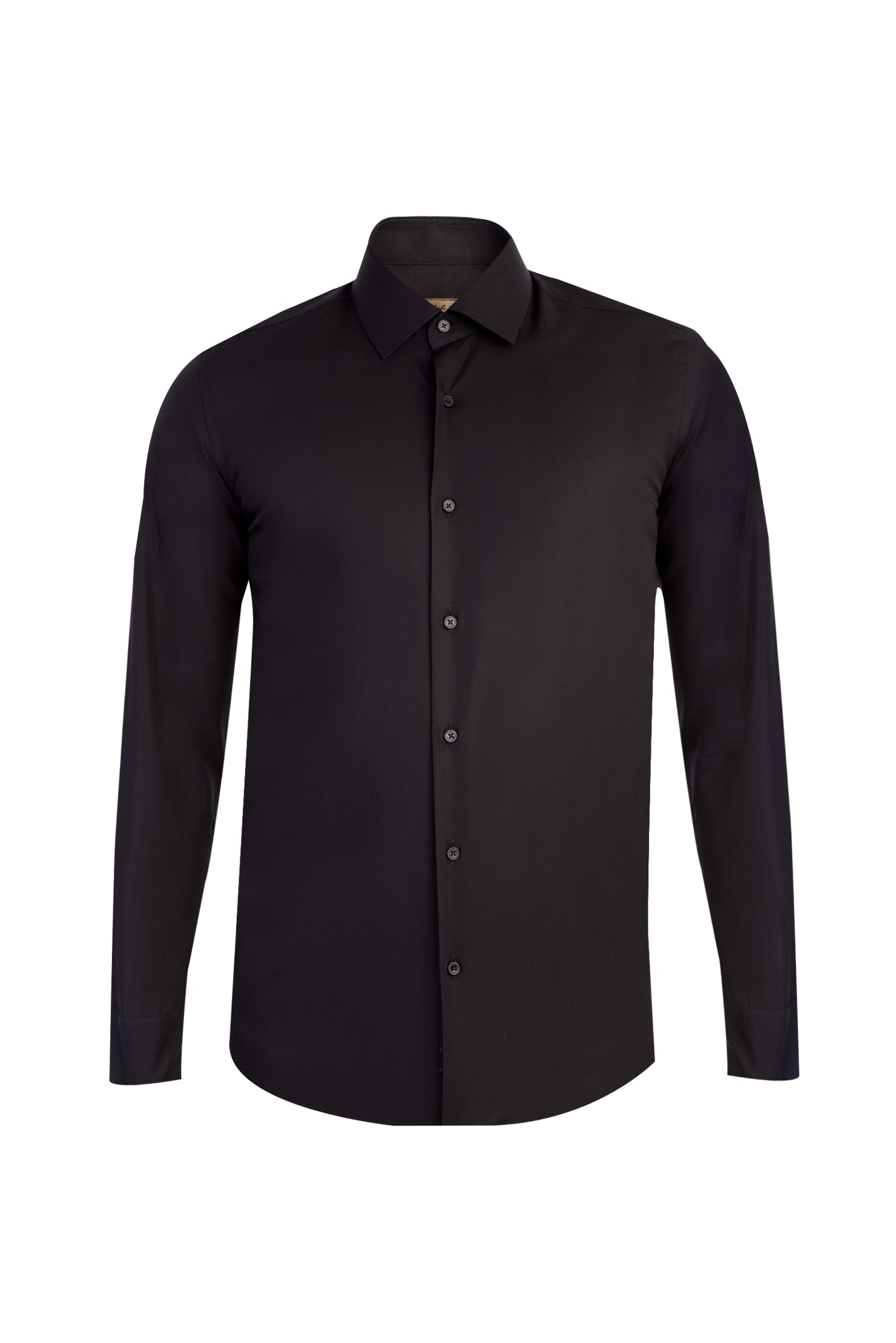 Siyah Uzun Kol Easy Care Slim Fit Dar Kesim Pamuk Gömlek