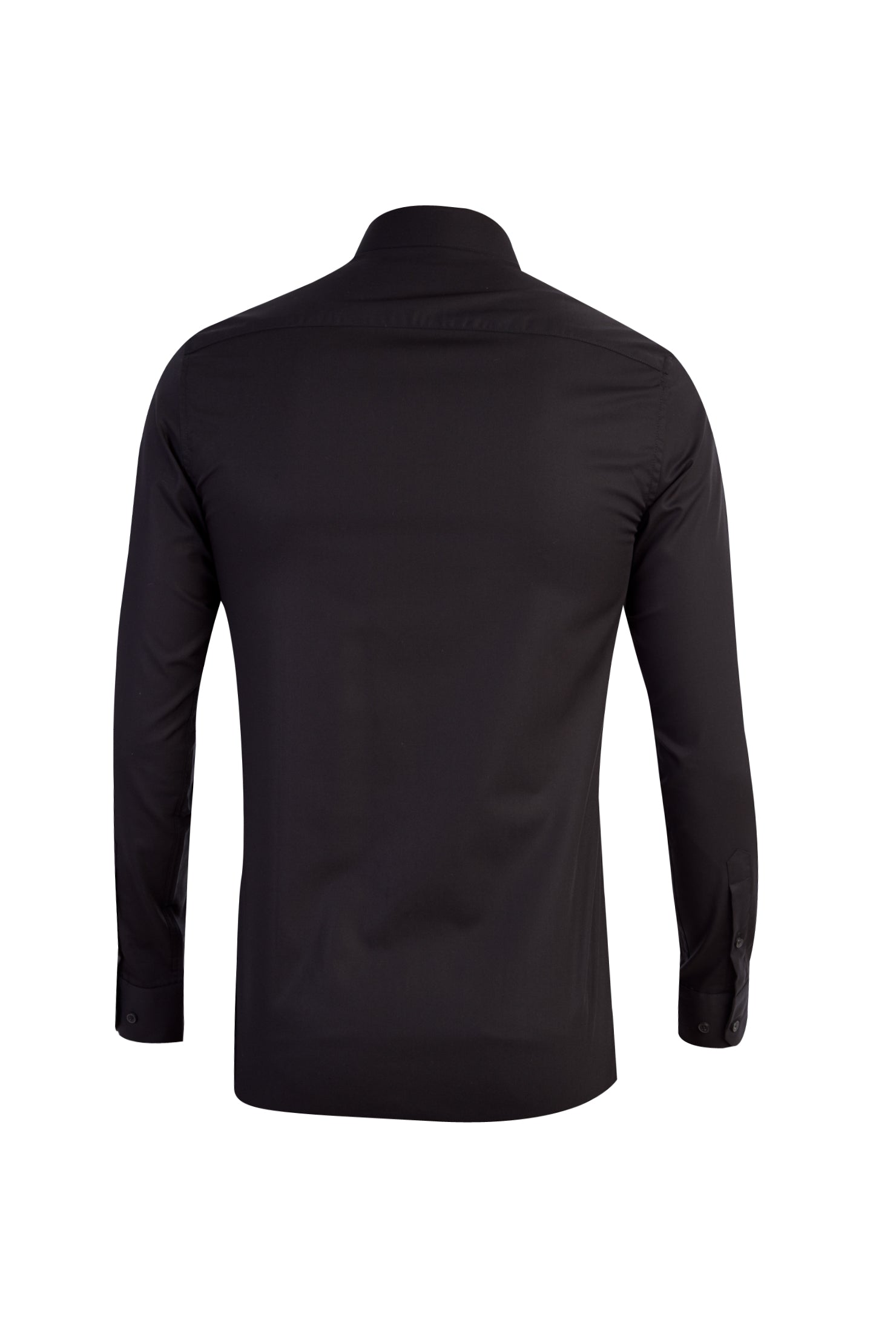 Siyah Uzun Kol Easy Care Slim Fit Dar Kesim Pamuk Gömlek