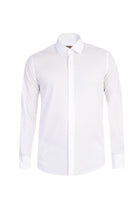 Beyaz Uzun Kol Easy Care Slim Fit Dar Kesim Pamuk Gömlek
