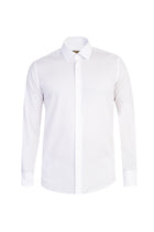 Beyaz Uzun Kol Easy Care Slim Fit Dar Kesim Pamuk Gömlek-Abdullah Ki??l?