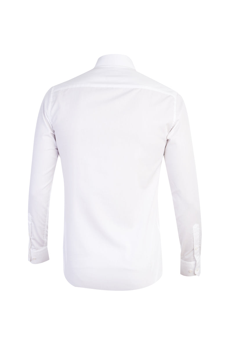 Beyaz Uzun Kol Easy Care Slim Fit Dar Kesim Pamuk Gömlek