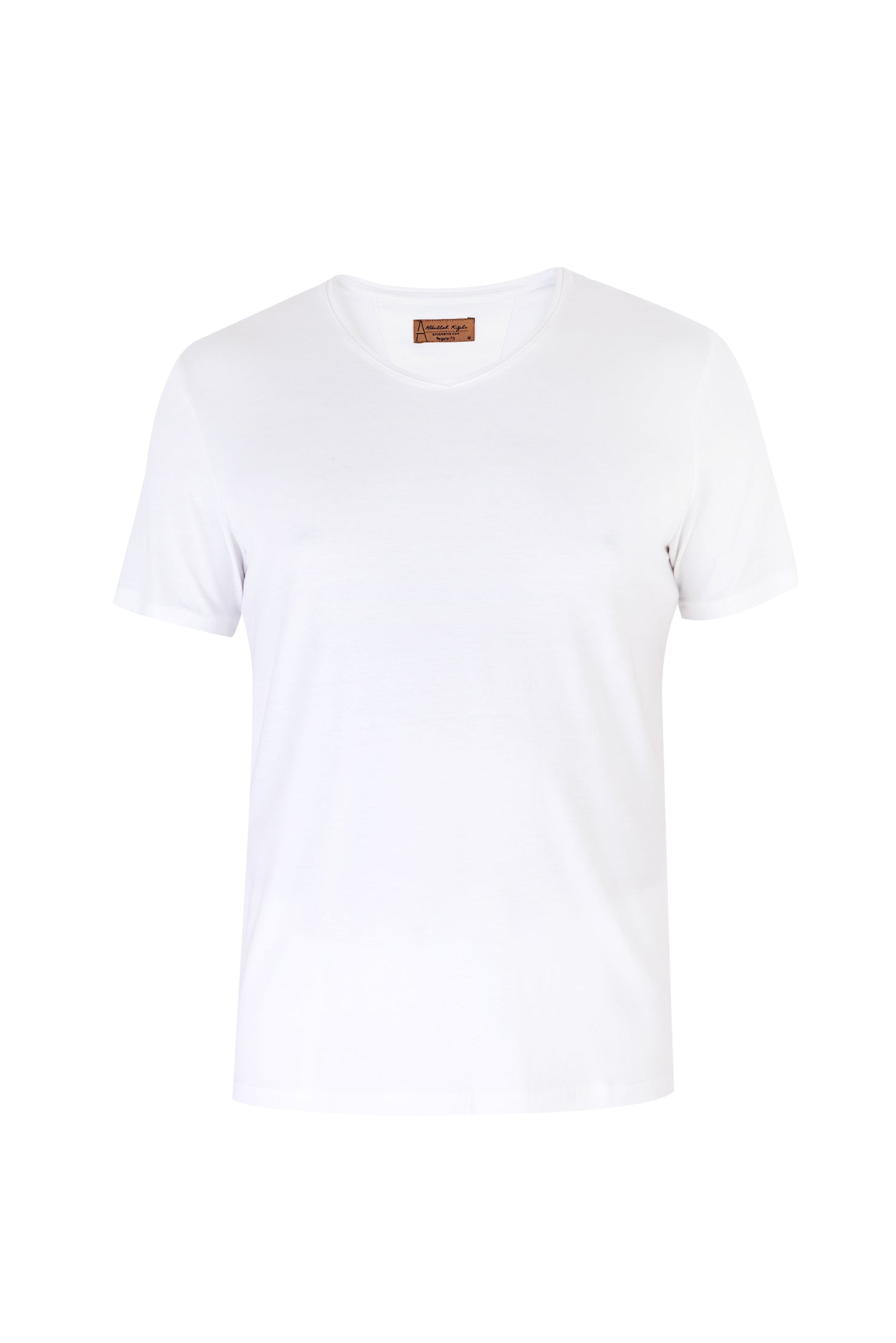 Beyaz V Yaka Regular Fit T-shirt