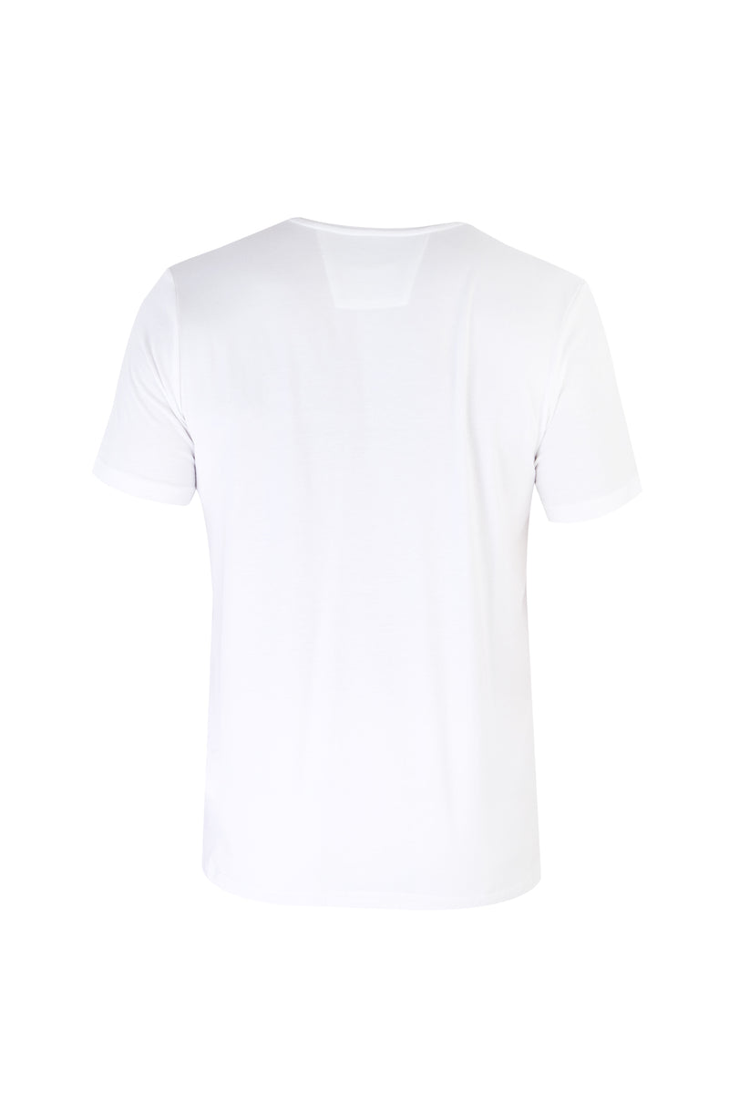 Beyaz V Yaka Regular Fit T-shirt