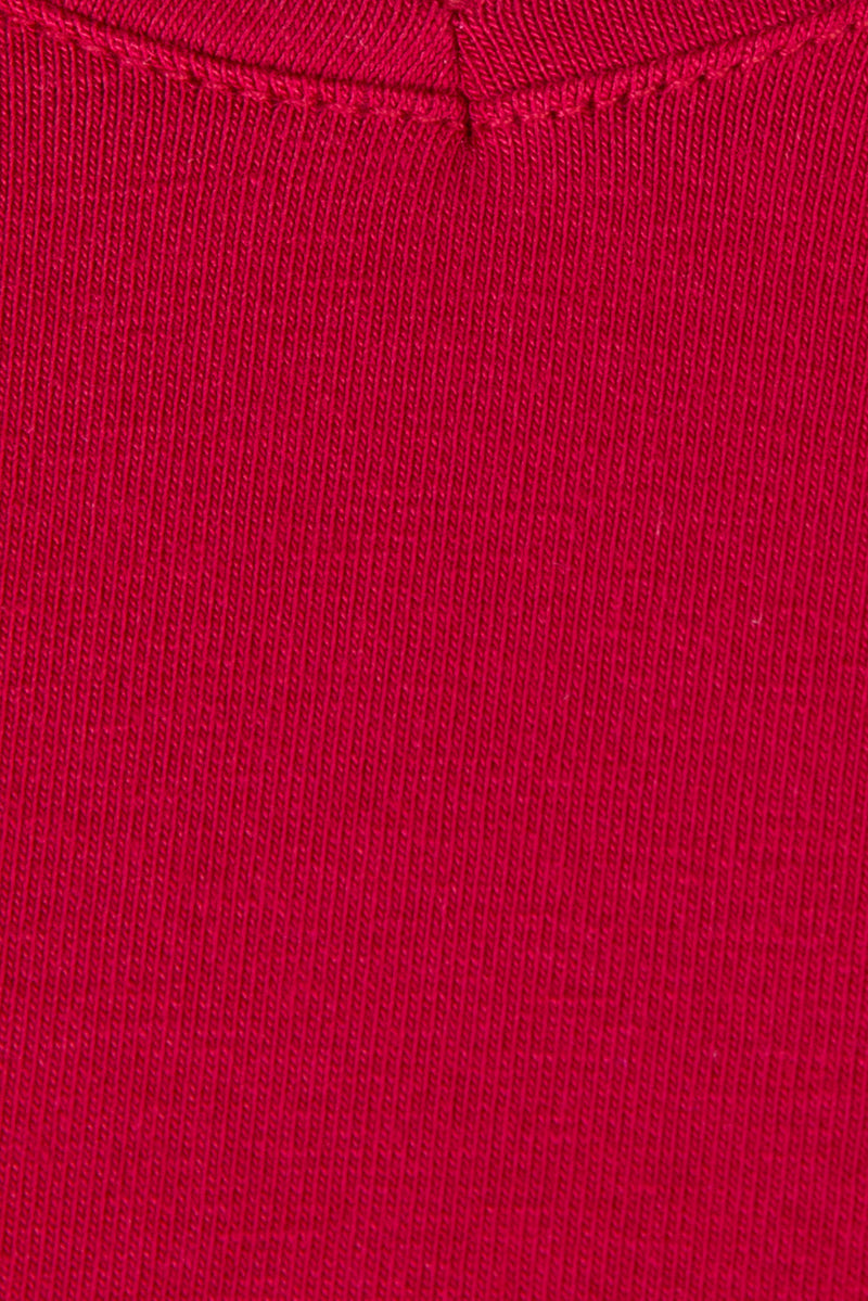 Kırmızı V Yaka Regular Fit T-shirt