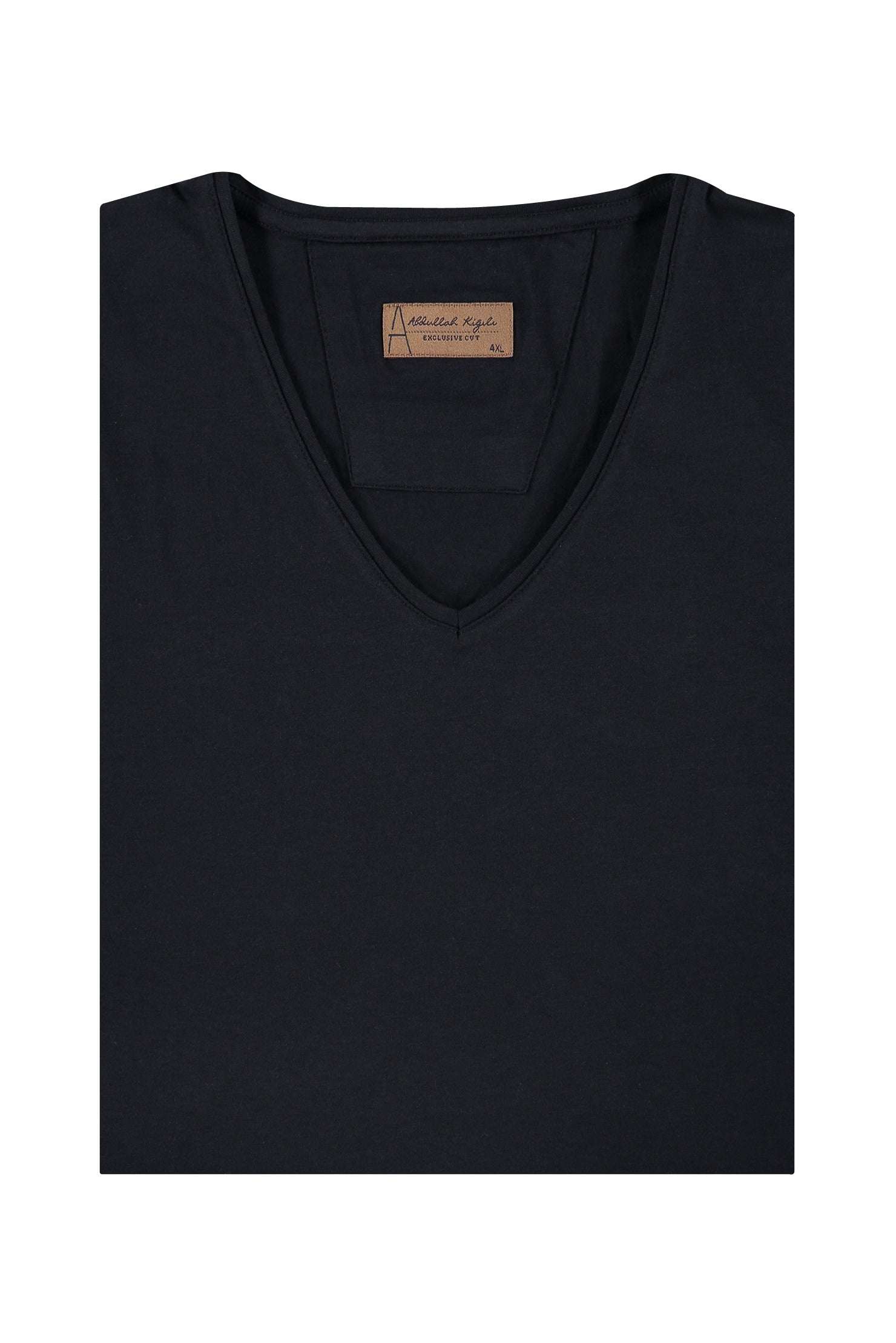 Lacivert Büyük Beden V Yaka Regular Fit T-shirt
