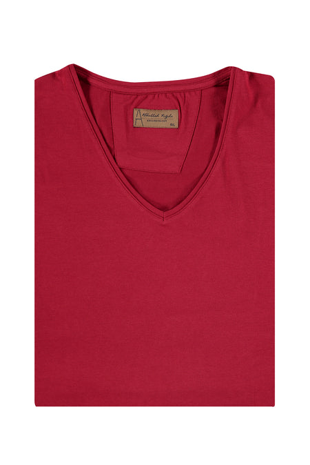 Kırmızı AK BB BASIC DÜZ  V YAKA