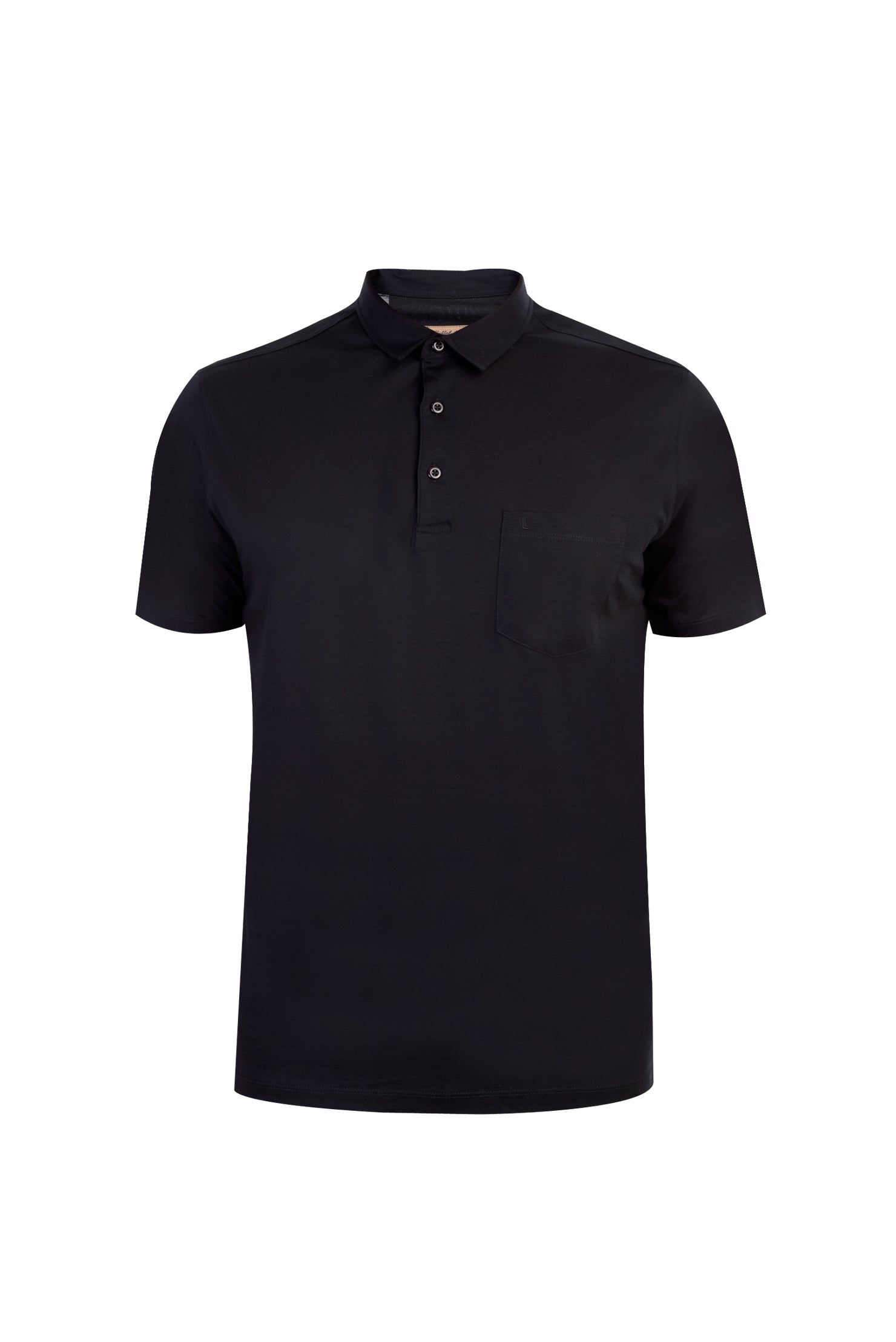Siyah Polo Yaka Süprem Regular Fit Pamuk T-shirt