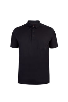 Siyah Polo Yaka Süprem Regular Fit Pamuk T-shirt