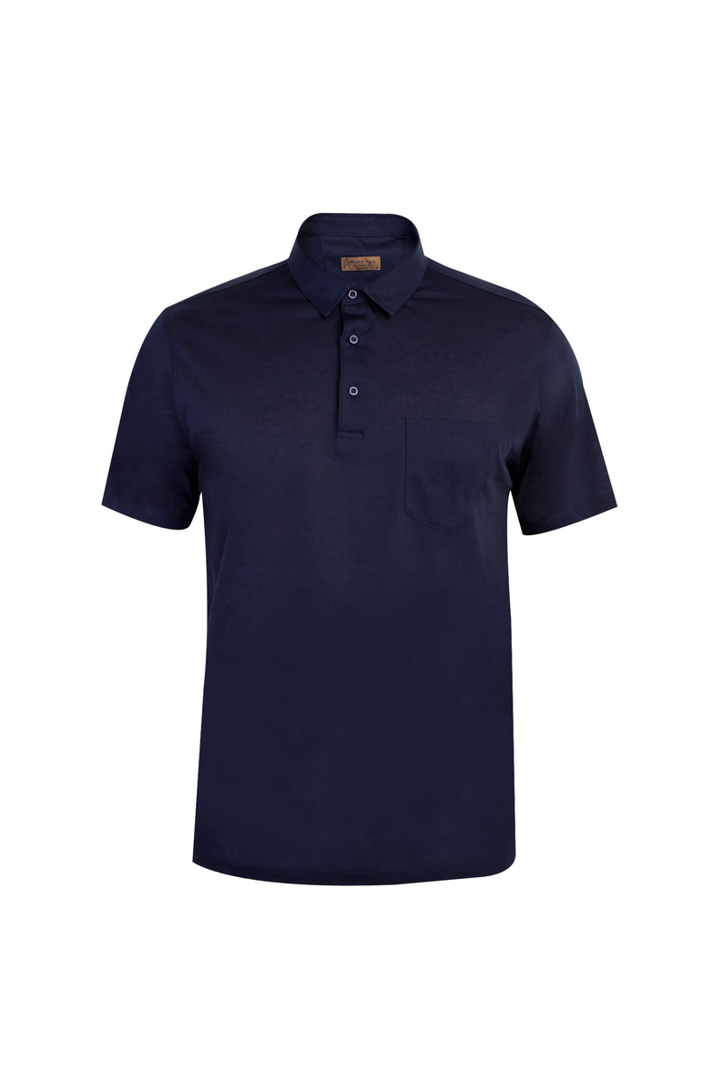 Lacivert Polo Yaka Süprem Regular Fit Pamuk T-shirt