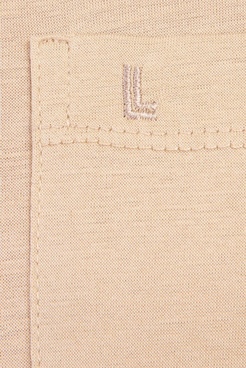 Bej Polo Yaka Süprem Regular Fit Pamuk T-shirt